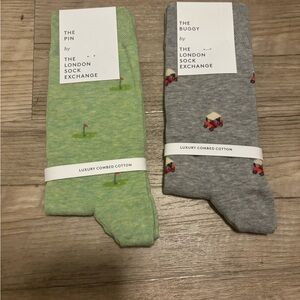 Men's Green and Gray Golf Socks